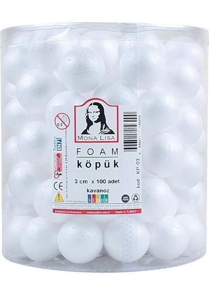 Köpük Top Kavanoz 3 cm 100 Adet
