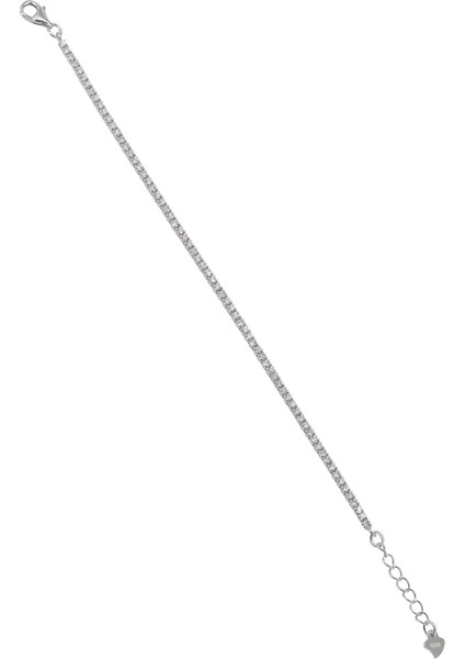 Beyaz Zirkon Taşlı Su Yolu Kadın Gümüş Bileklik fırsatları