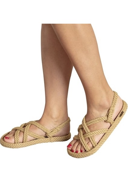 Bodrum Kadın Halat Sandalet - Bej fırsatları