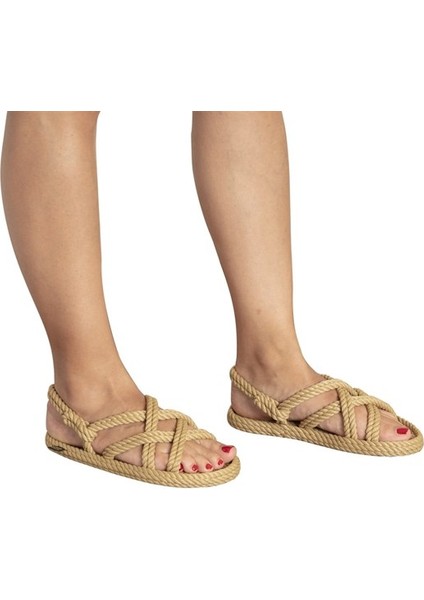 Bodrum Kadın Halat Sandalet - Bej indirimleri