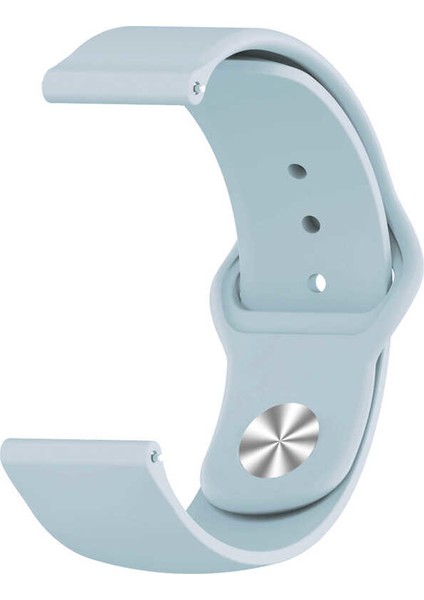 Samsung Galaxy Watch Active 2 40 mm Klasik Silikon Kordon (Sağlam Esnek Dizayn) Açık Mavi