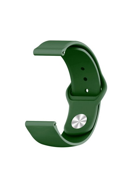 Samsung Galaxy Watch Active 2 40 mm Klasik Silikon Kordon (Sağlam Esnek Dizayn) Haki