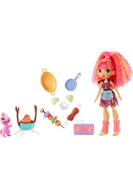 ™ Barbekü Partisi™ Oyun Seti, Emberly™ Bebek (25 Cm) Ve Dinozoru Gnl96