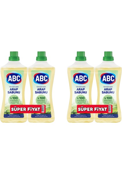 Abc Tüm Yüzeylerde Sıvı Arap Sabunu 4 x 900 ml