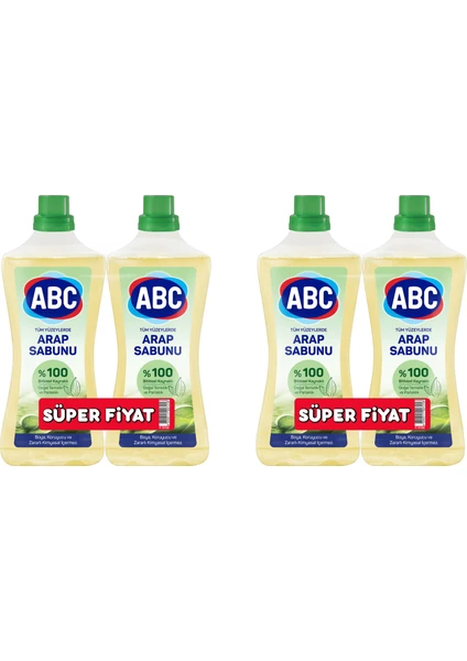 Abc Tüm Yüzeylerde Sıvı Arap Sabunu 4 x 900 ml