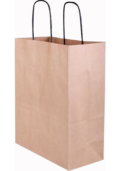 Kahve Kraft Çanta Burgu Sap 25 x 12 x 31 50 Adet