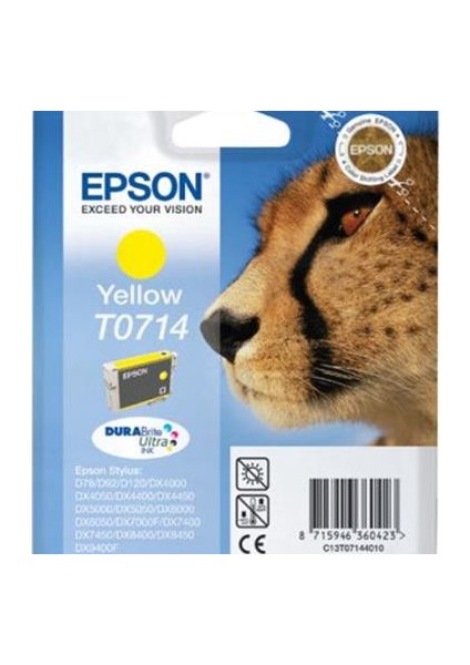 T0714 Yellow Renkli Kartuş