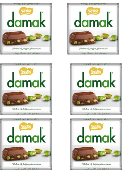 Damak Kare Çikolata 65 gr x 6'lı