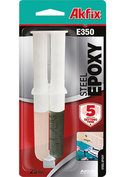 E350 Epoksi Çelik Yapıştırıcı Şırınga 25ml