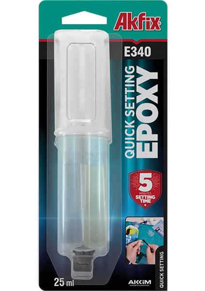 E340 Hızlı Epoksi Yapıştırıcı Şırınga 25ml