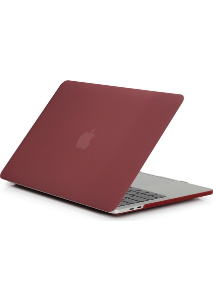 Apple Macbook Pro 16 inç A2141 A22142 Toucbarlı 2019 Kılıf Mat Doku Case (2019 YILI HARİÇİNE UYMAZ) BORDO (LOGO GÖZÜKMEZ)