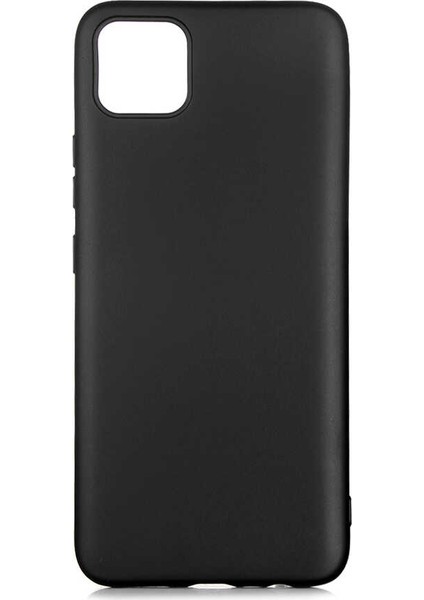 Realme C11 Kılıf Mat Premium Silikon Kılıf Siyah + Tam Kaplayan 6D Nano Ekran Koruyucu