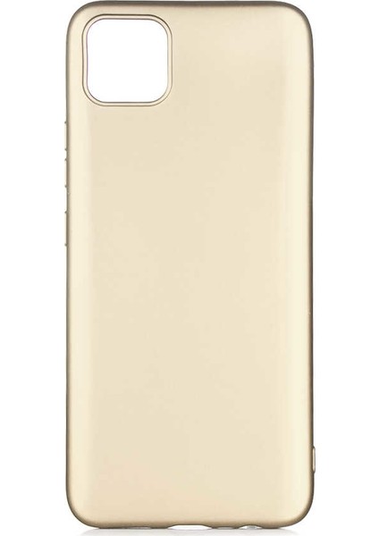 Realme C11 Kılıf Mat Premium Silikon Kılıf Gold + Tam Kaplayan 6D Nano Ekran Koruyucu
