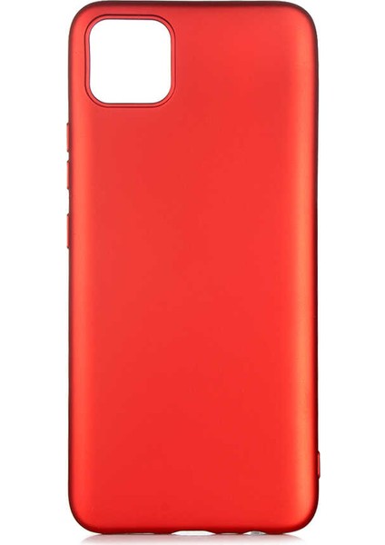 Realme C11 Kılıf Mat Premium Silikon Kılıf Kırmızı + Tam Kaplayan 6D Nano Ekran Koruyucu