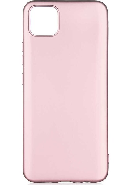 Realme C11 Kılıf Mat Premium Silikon Kılıf Rose + Tam Kaplayan 5D Cam Ekran Koruyucu