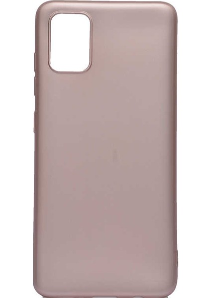 Samsung Galaxy M51 Kılıf Mat Premium Silikon Kılıf Rose + Cam Ekran Koruyucu