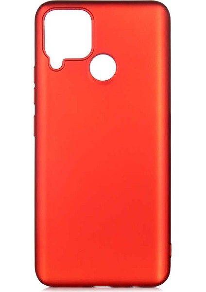 Realme C15 Kılıf Mat Premium Silikon Kılıf Kırmızı