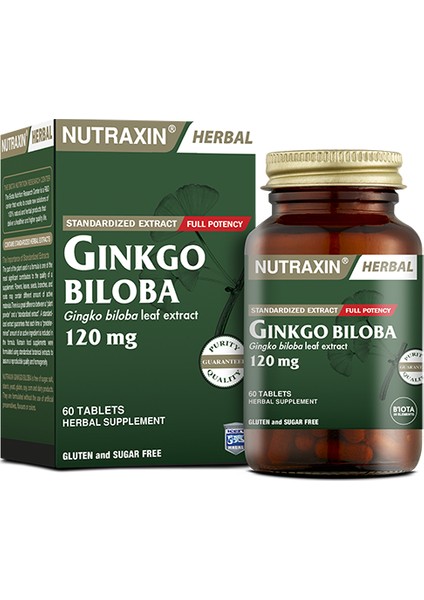 Ginkgo Biloba 120 mg 60 Tablet + Hap Kutusu