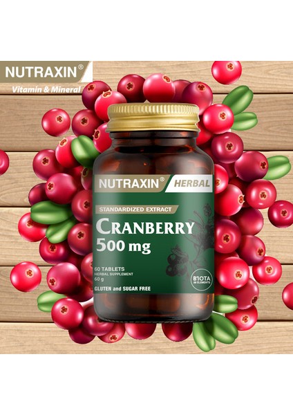Cranberry 500 mg 60 Tablet + Hap Kutusu