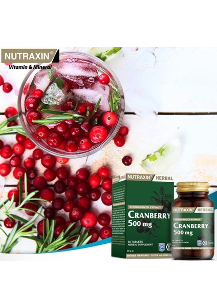 Cranberry 500 mg 60 Tablet + Hap Kutusu