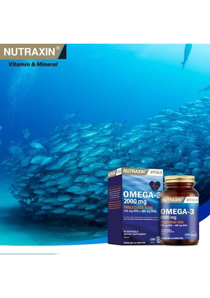 Omega 3 Balık Yağı 2000 mg 60 Softgels + Hap Kutusu fiyatları