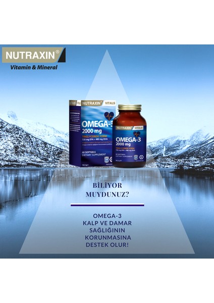 Omega 3 Balık Yağı 2000 mg 60 Softgels + Hap Kutusu modelleri
