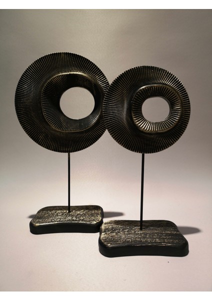 Art Home Dekoratif Siyah Halka Obje 2'li Set