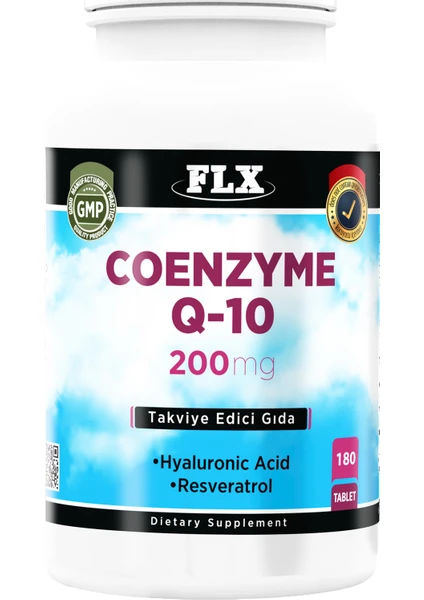 Coenzyme Koenzim Q-10 200 Mg Hyaluronik Asit Resveratrol 180 Tablet