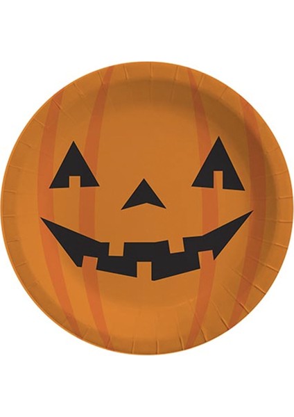 Cadılar Bayramı Balkabağı Karton Tabak 23 cm 8'li fiyatları