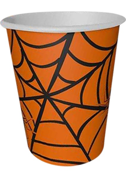Cadılar Bayramı Örümcekli Turuncu Karton Bardak 8'li fiyatları