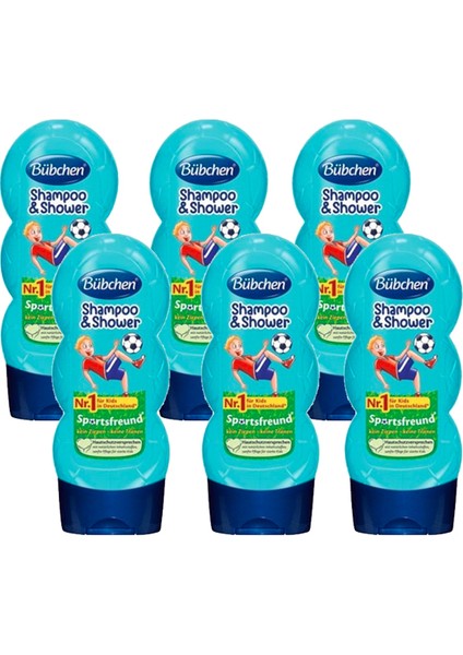 Sport Çocuk Şampuanı ve Duş Jeli 230 ml x 6 Adet
