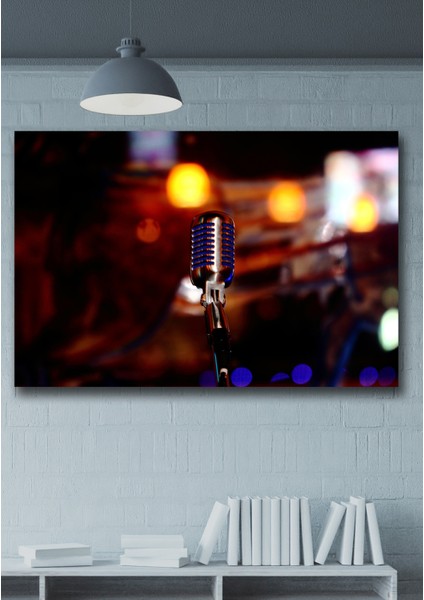 50X70 Akustik Mikrofon Kanvas Duvar Tablo