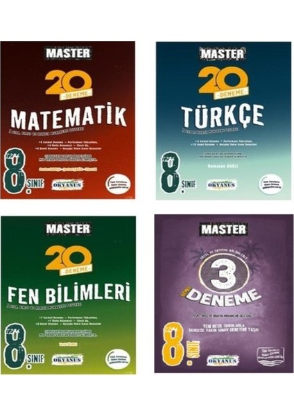 8. Sınıf LGS Master Türkçe Matematik Fen Genel Deneme Seti