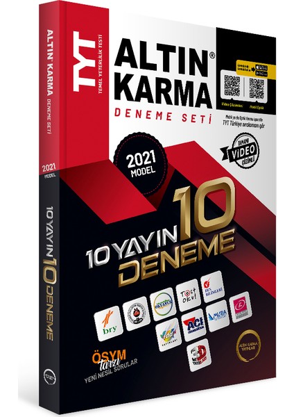 Altın Karma Yayınları  TYT 10 Farklı Yayın 10 Deneme Seti 2021