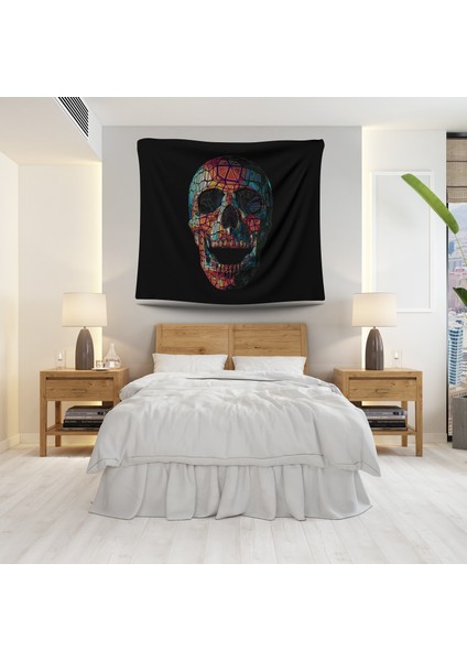 Duvar Örtüsü Colorful 3D Skull