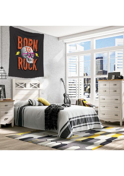 Duvar Örtüsü Rocknroll Skull