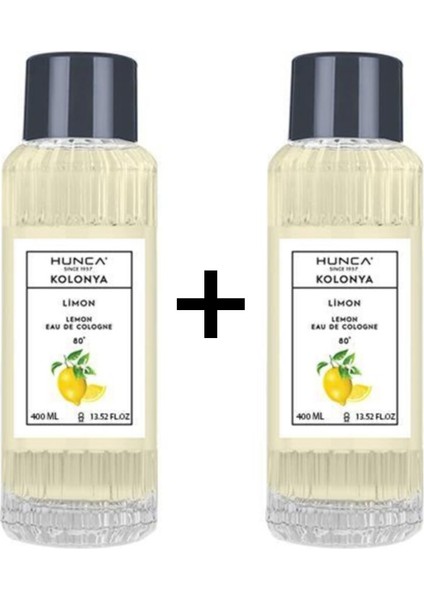 Limon Kolonyası 400 ml Pet Şişe 80 Derece x 2 Adet