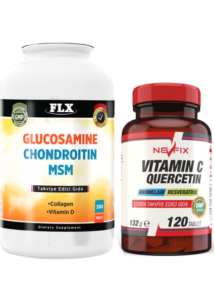 Glukozamin Kondroitin Msm Vitamin D 300 Tablet Nevfix Vitamin C Kuersetin 120 Tablet