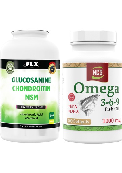 Glucosamine Chondroitin Msm 300 Tablet Omega 3 6 9 200 Kapsül