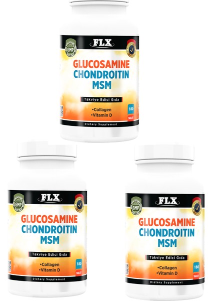 Glucosamine Chondroitin Msm Collagen Vitamin D 180 Tablet 3 Kutu