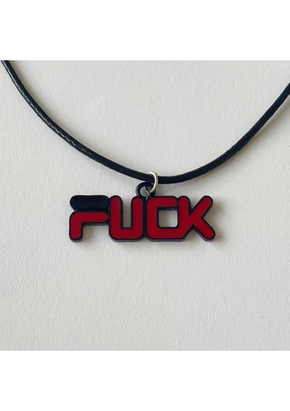 Fck Yazılı Suni Deri Ipli Unisex Kolye PYTKKT0010