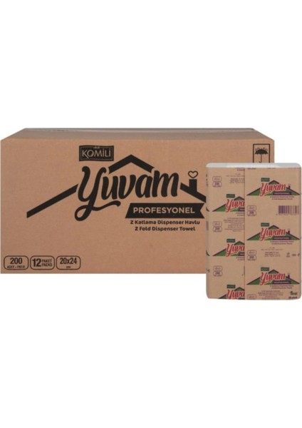 Yuvam Profesyonel Z Katlamalı Dispanser Havlu 20 x 24 cm x 12