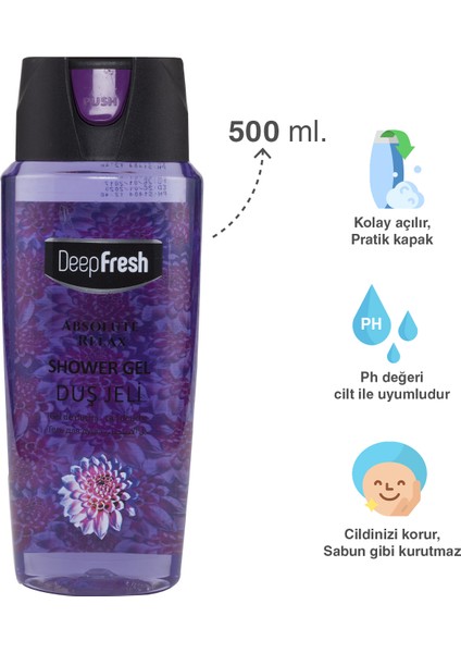 Pratik Kapaklı Duş Jeli Absolute Relax 500 ml