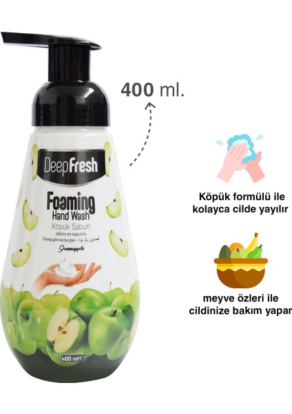 Deep Fresh Meyve Köpük Sabun Yeşil Elma 400 ml