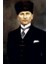 Kalpaklı Mustafa Kemal Atatürk Poster Cephe Bayrağı 150 x 225 cm 1