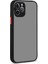 - Apple iPhone 11 Pro - Kılıf Arkası Buzlu Renkli Düğmeli Hux Kapak - Siyah 1
