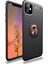 Apple iPhone 12 Mini Kılıf 5.4 inç Selfie Yüzüklü Esnek Silikon Siyah Rosegold Rvl 1