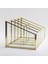 Gold Pirinç Brass 6 Bölmeli Cam Makyaj Kutusu Organizer Kalemlik 25x15x12/7 Cm 3