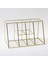 Gold Pirinç Brass 6 Bölmeli Cam Makyaj Kutusu Organizer Kalemlik 25x15x12/7 Cm 5