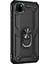 Huawei Honor 9s Kılıf Military Ring Holder Siyah 2
